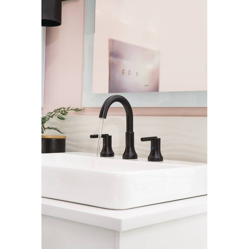 Delta Trinsic Widespread Bathroom Faucet with Metal Drain Assembly -