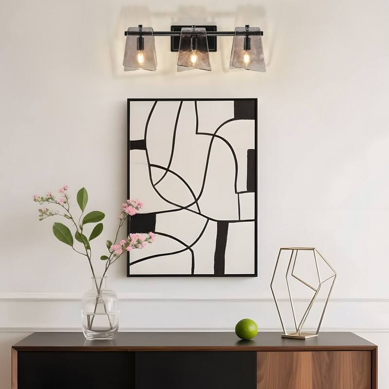 Starsky 3 - Light Modern Dimmable Gray Glass Bathroom Vanity Light