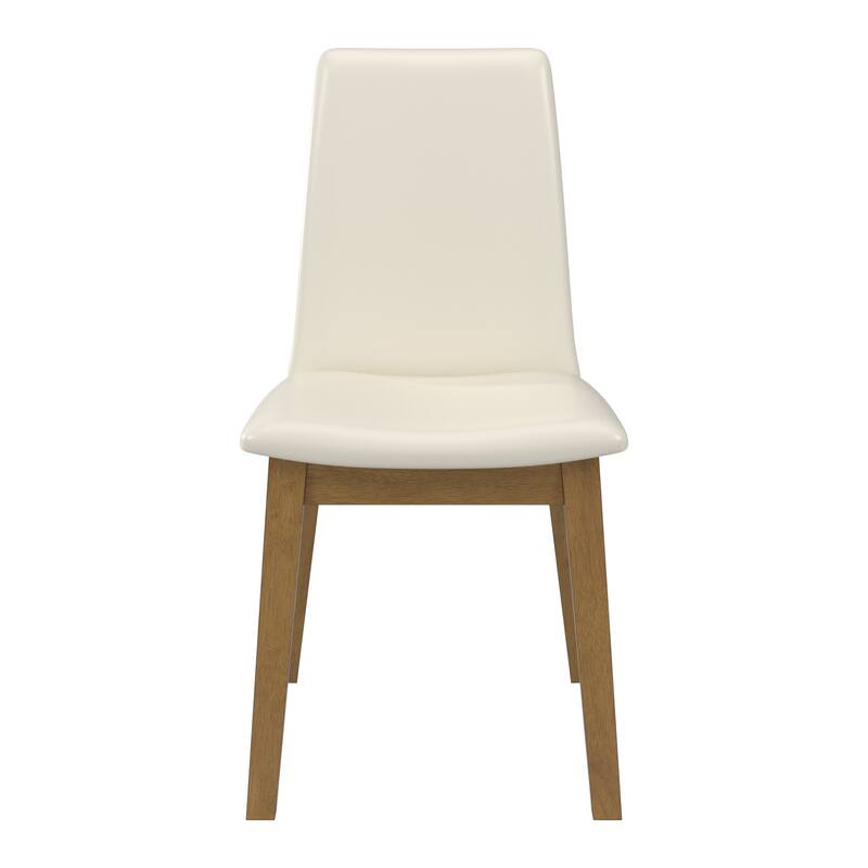 Harstad Wood Finish White Vegan Leather Dining Chair (Set of 2) by iNSPIRE Q Modern
