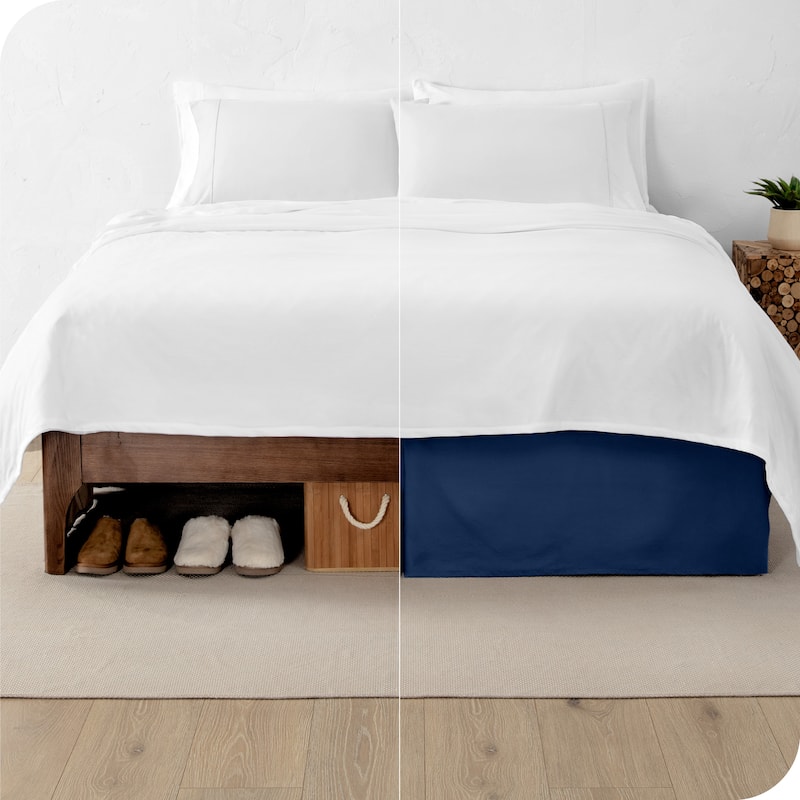 Bare Home Pleated Bed Skirt - 15-Inch Tailored Drop Easy Fit