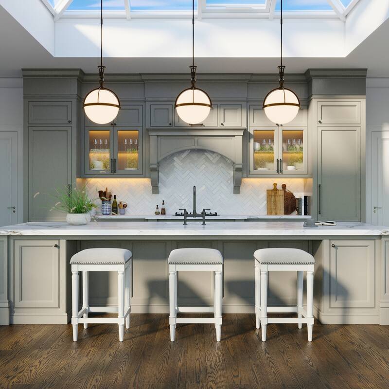 Manchester Solid Wood Square Upholstered Seat Bar Stool