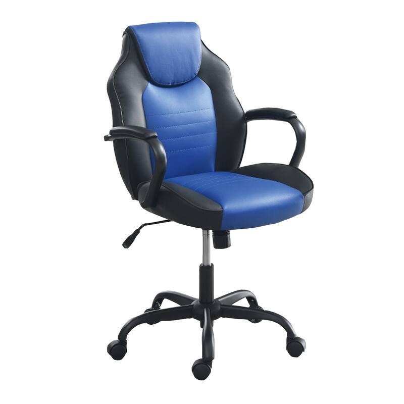 Office Chair with Padded Armrests - Black/Blue