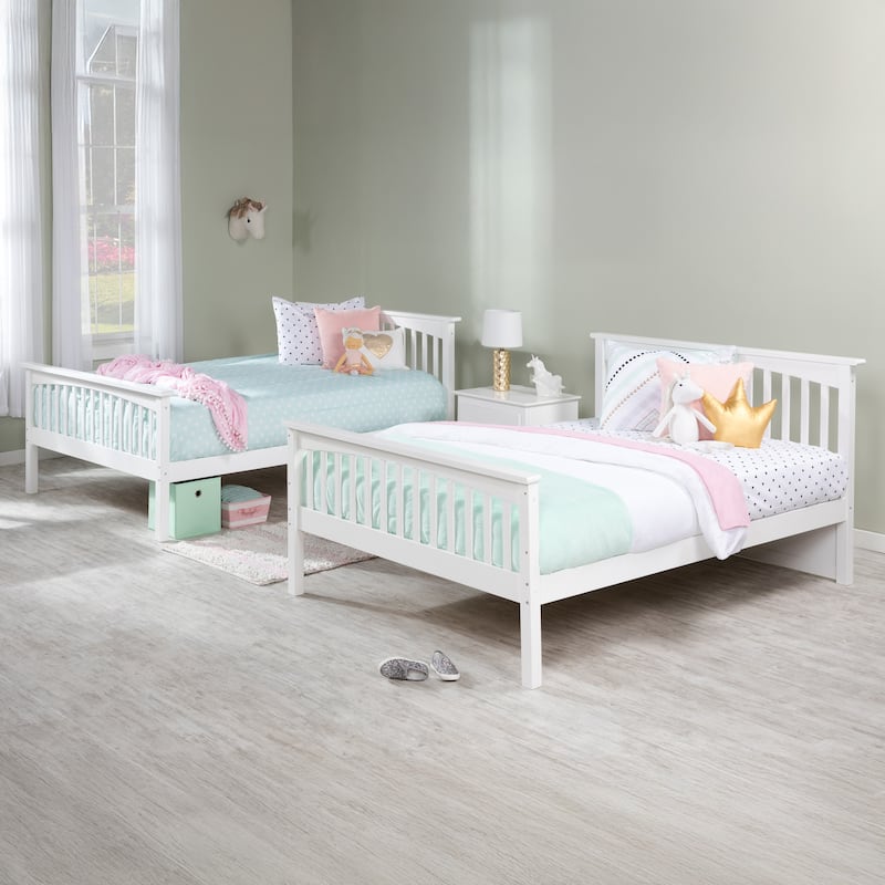 Columbia Full over Full Solid Wood Ladder Bunk Bed with Storage Drawers