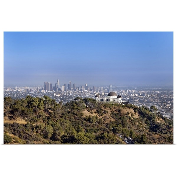 "A view from a hiking trail in Griffith Park of downtown Los Angeles." Poster Print