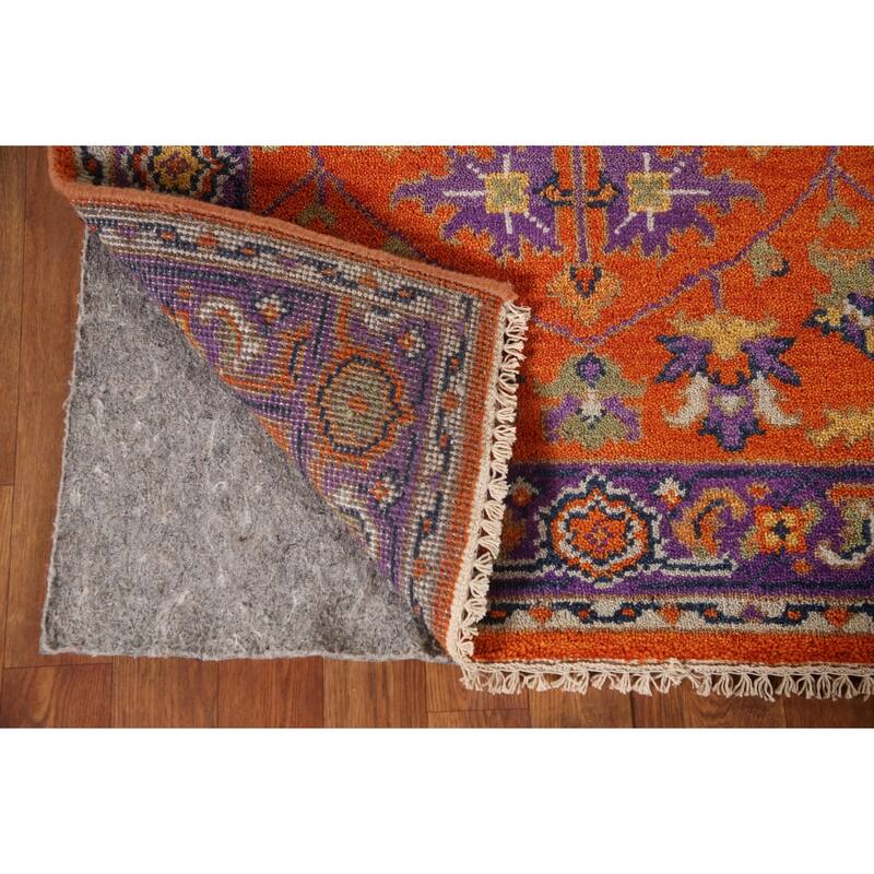 Orange Floral Heriz-Serapi Oriental Accent Rug Wool Carpet - 3'0"x 5'0"