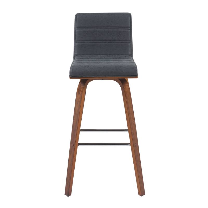 Skara Swivel Bar Stool, Upholstered Bar Height Chair with Bentwood Frame