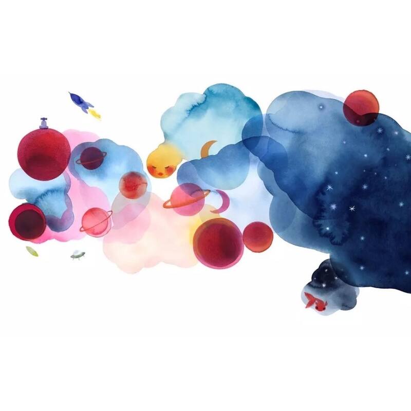 GK Wall Design Colorful Brushes Watercolor Paint Removable Wallpaper