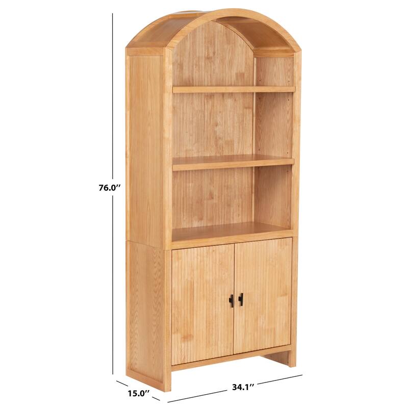 SAFAVIEH Couture Elladora Ribbed Front Wood Bookcase - 34"W x 15"D x 76"H