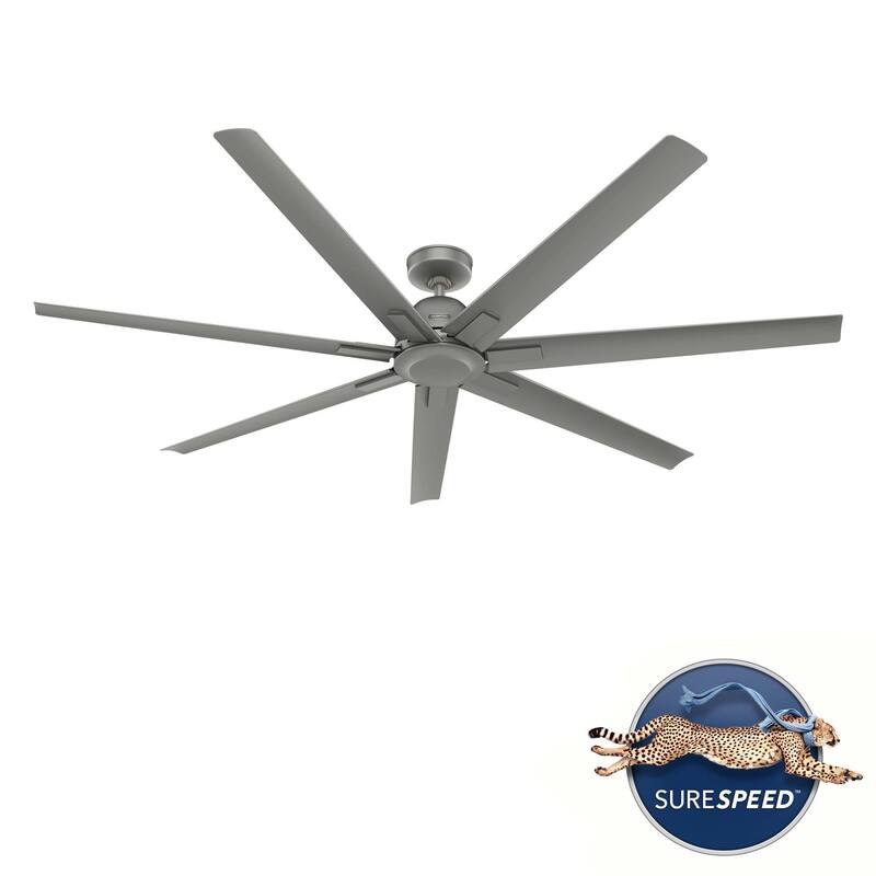 Hunter 72" Downtown Windmill Outdoor Ceiling Fan & Wall Control - Damp Rated - Industrial, Modern - ENERGY STAR!