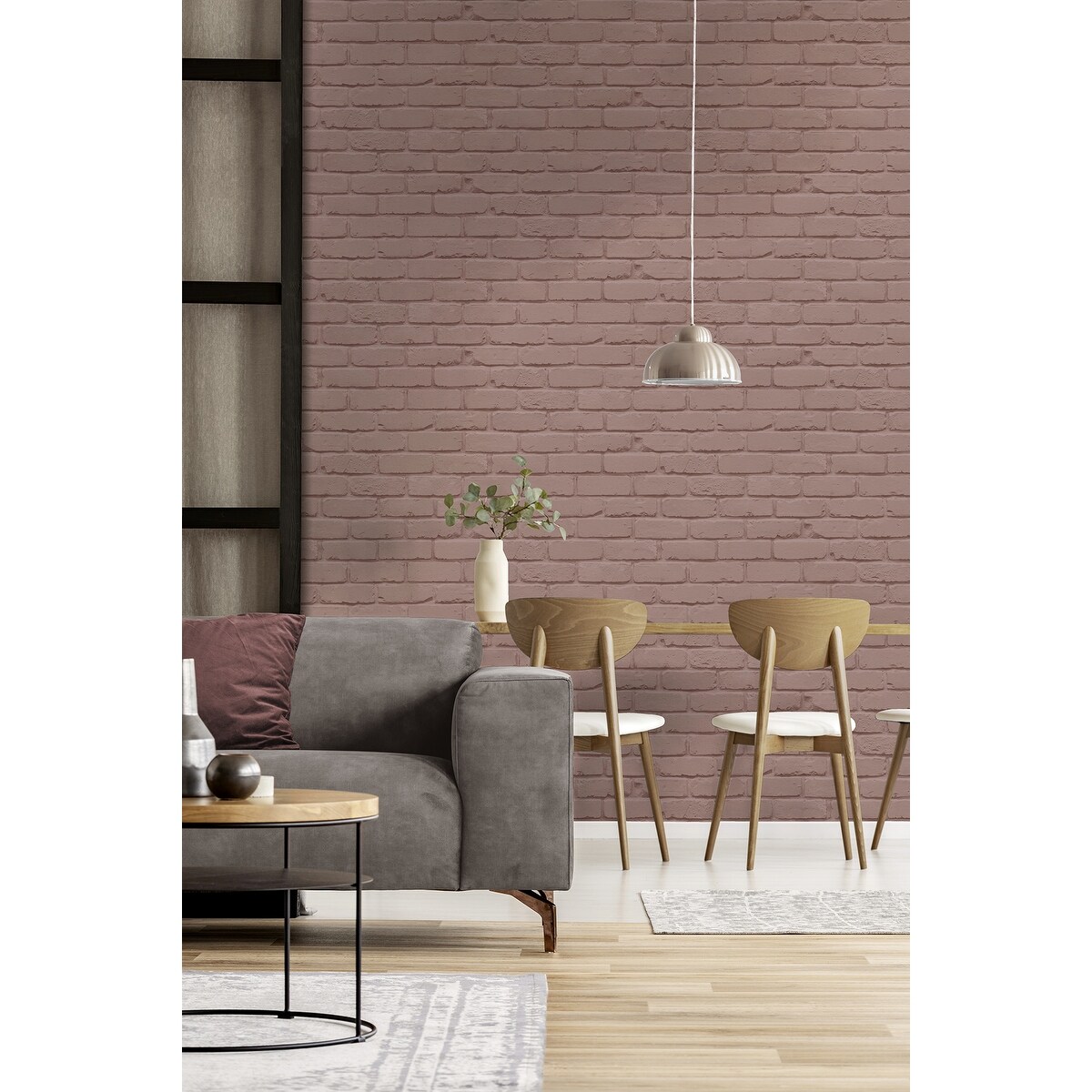 grey and pink brick wallpaper