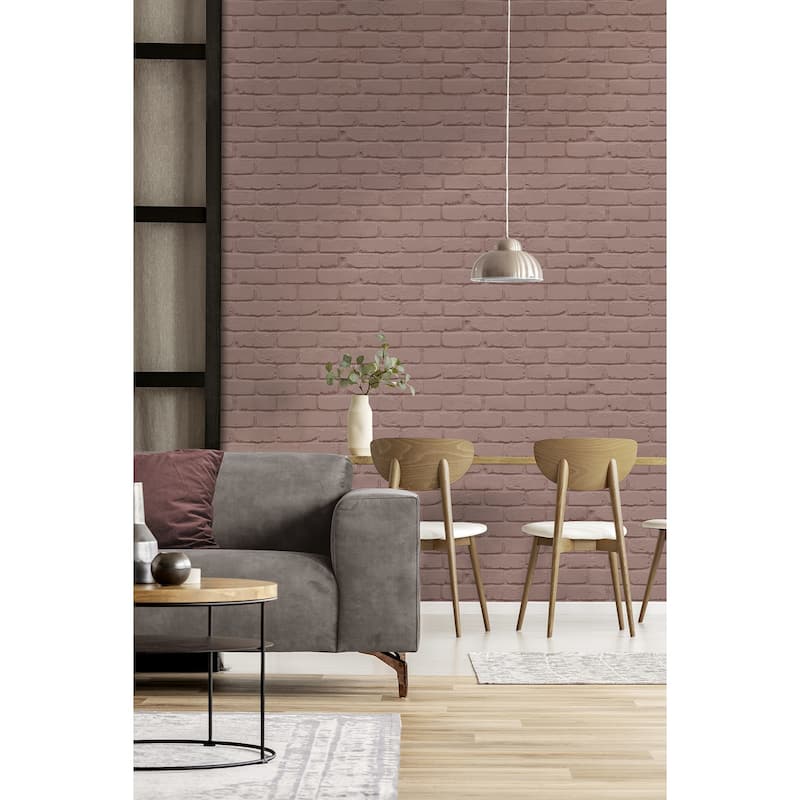 Fine Decor Alpin Pink Painted Brick Wallpaper