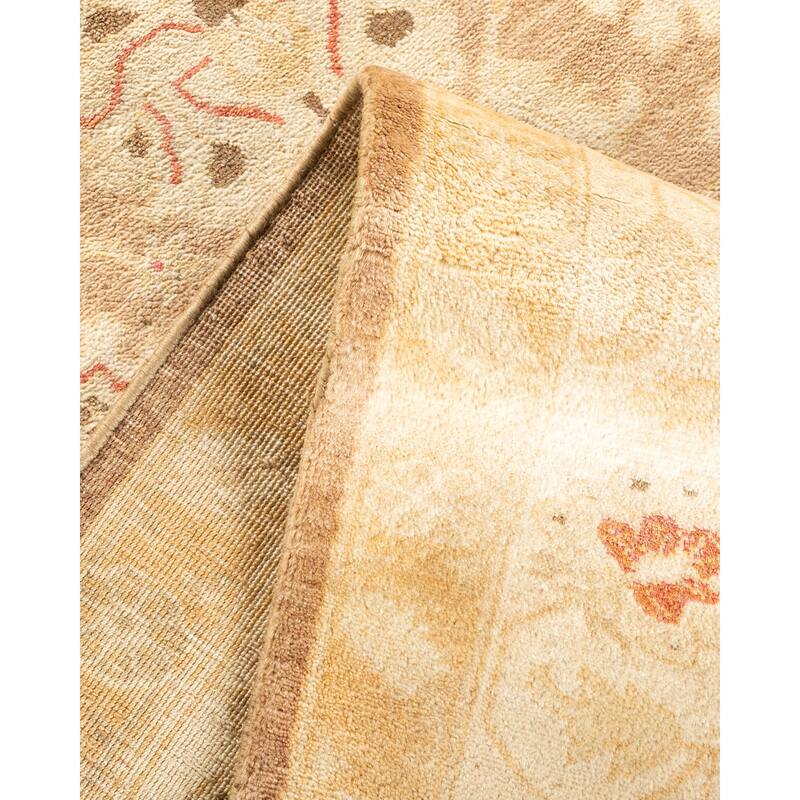Overton Hand Knotted Wool Traditional Oriental Brown Area Rug - 5' x 8'
