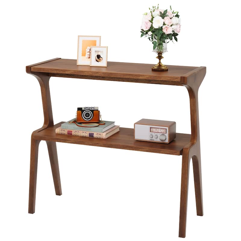 Modern SideTable with Storage Shelf, Sofa End Table with Solid Wood Legs, Bedside Table, Nightstand for Bedroom, Living Room