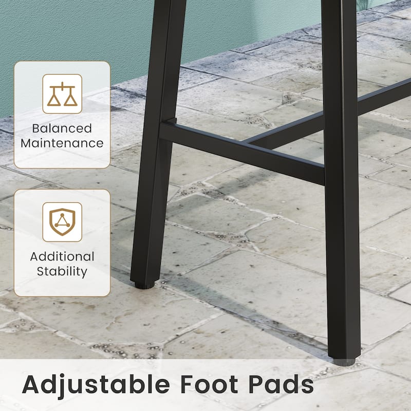 Gymax Metal Frame Rectangle Dining Table Accommodates 4-6 People w/