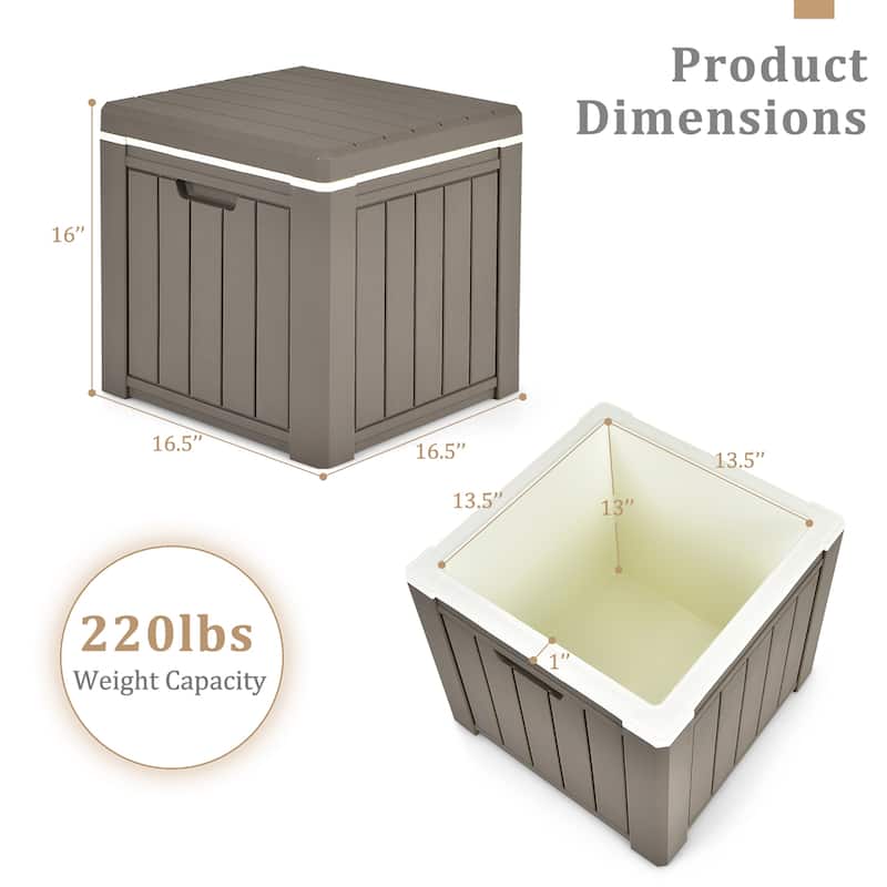 10Gallon Ice Cooler w/ Built-in Handles and Detachable Lid Brown\Black