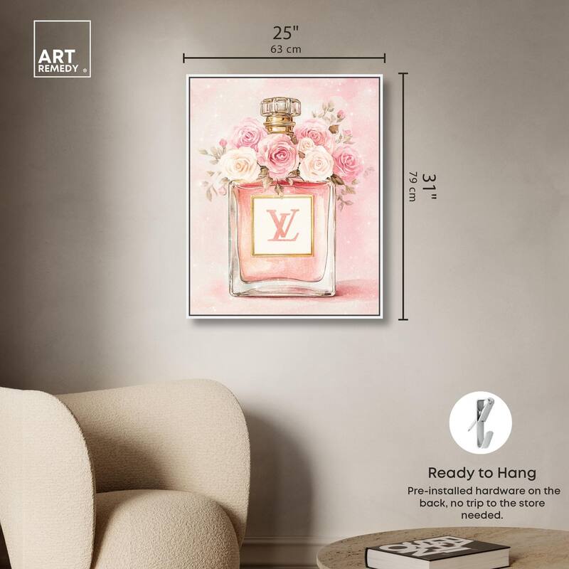 Delicate Floral Perfume Blush Canvas by Art Remedy