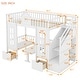 preview thumbnail 8 of 9, Twin Bunk Bed with Convertible Desk and Playhouse Design, White