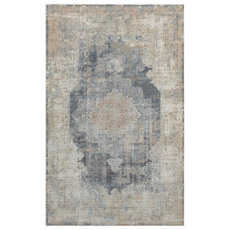 Sevita Beige Medallion Traditional Area Rug - 2' x 3'