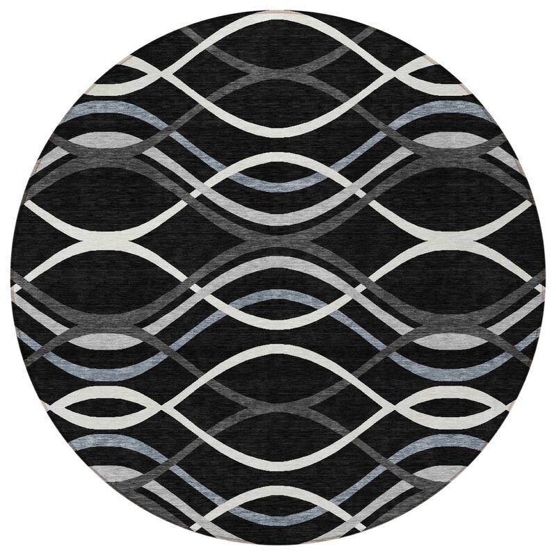 HomeRoots Abstract Transitional Rectangle Outdoor Rug