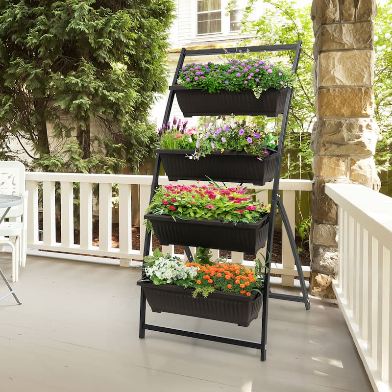 Costway 2PCS 5 FT 4-Tier Vertical Raised Garden Bed Elevated Planter - See Details