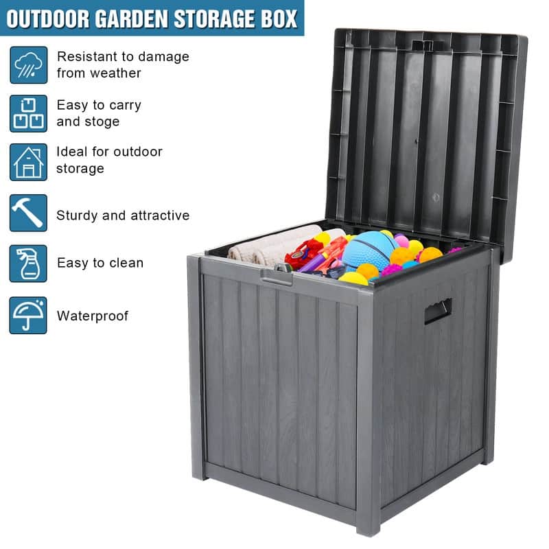 51 Gallons Water Resistant Plastic Deck Box - N/A