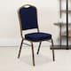Option Navy Blue Patterned Fabric/Gold Frame