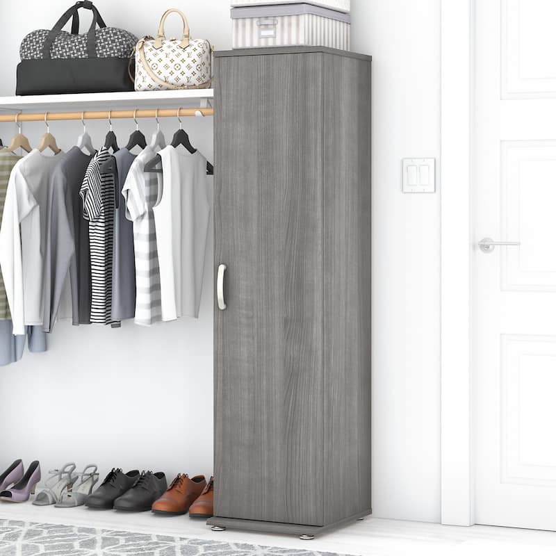 Universal Narrow Clothing Storage Cabinet by Bush Business Furniture - Platinum Gray