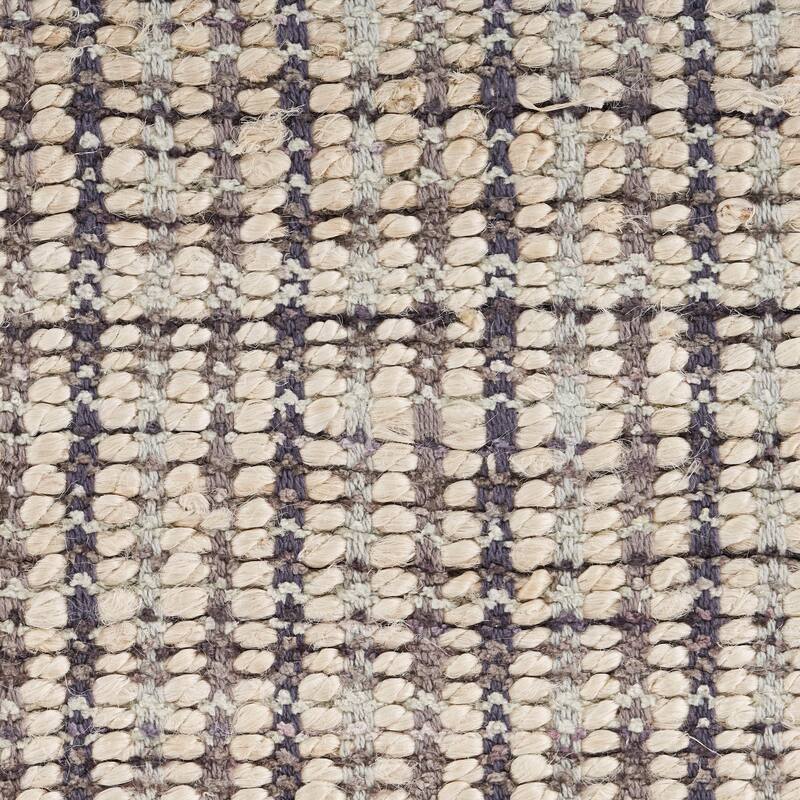 Violet Farmhouse Checkered Hand-Woven Jute Indoor Area Rug by Sevita