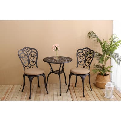 Best seller Products 3-Piece Outdoor Rust-Resistant Cast Aluminum Patio Bistro Set with cushion