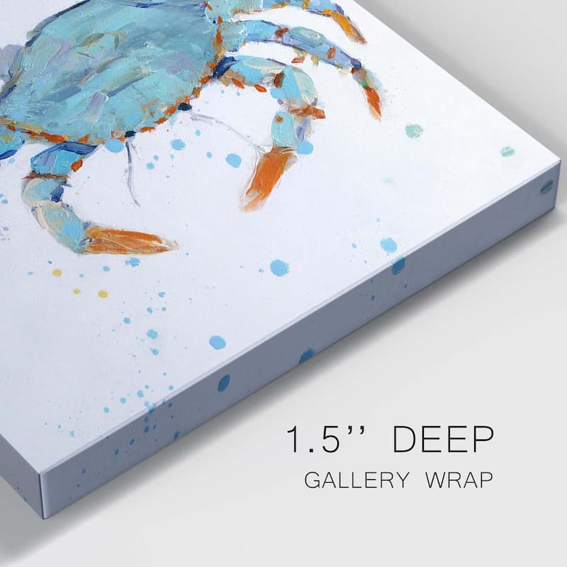 Bubbly Blue Crab-Premium Gallery Wrapped Canvas - Ready to Hang