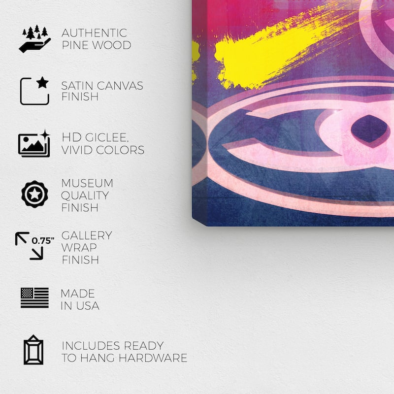 Wynwood Studio Canvas Fashion and Glam My Ginza Office Pink and Cyan Glam Wall Art Canvas Print