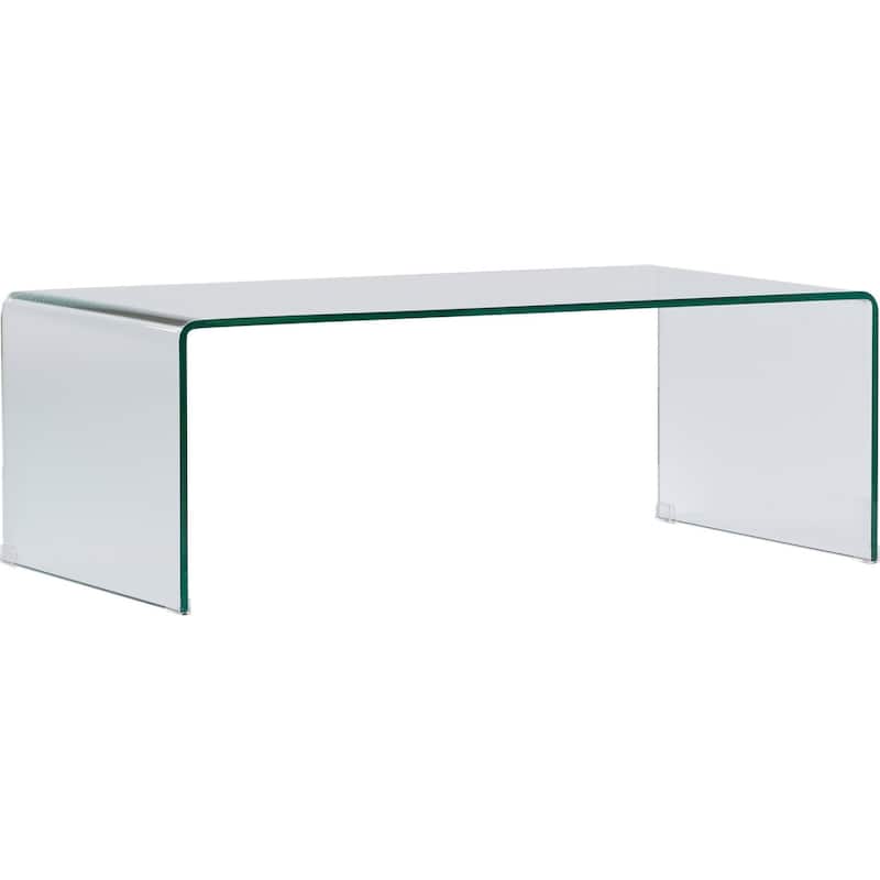 HomeRoots 24" Clear Glass Sled Coffee Table - 24 in. x 16 in. x 43 in.