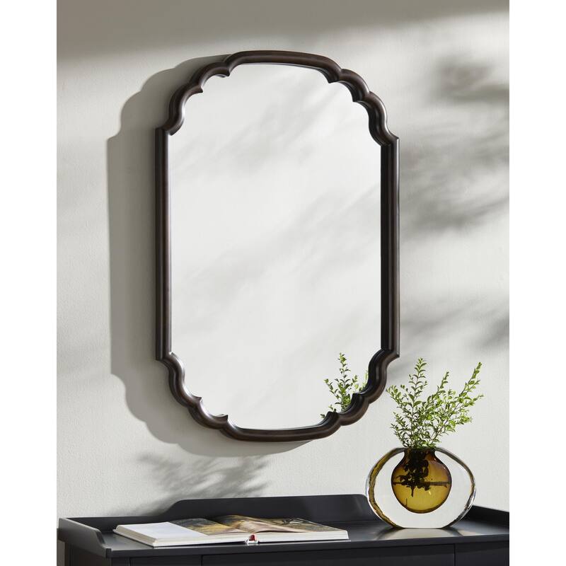 Livabliss Renee Modern Accent Mirror - 36"H x 24"W x 2"D - Brown