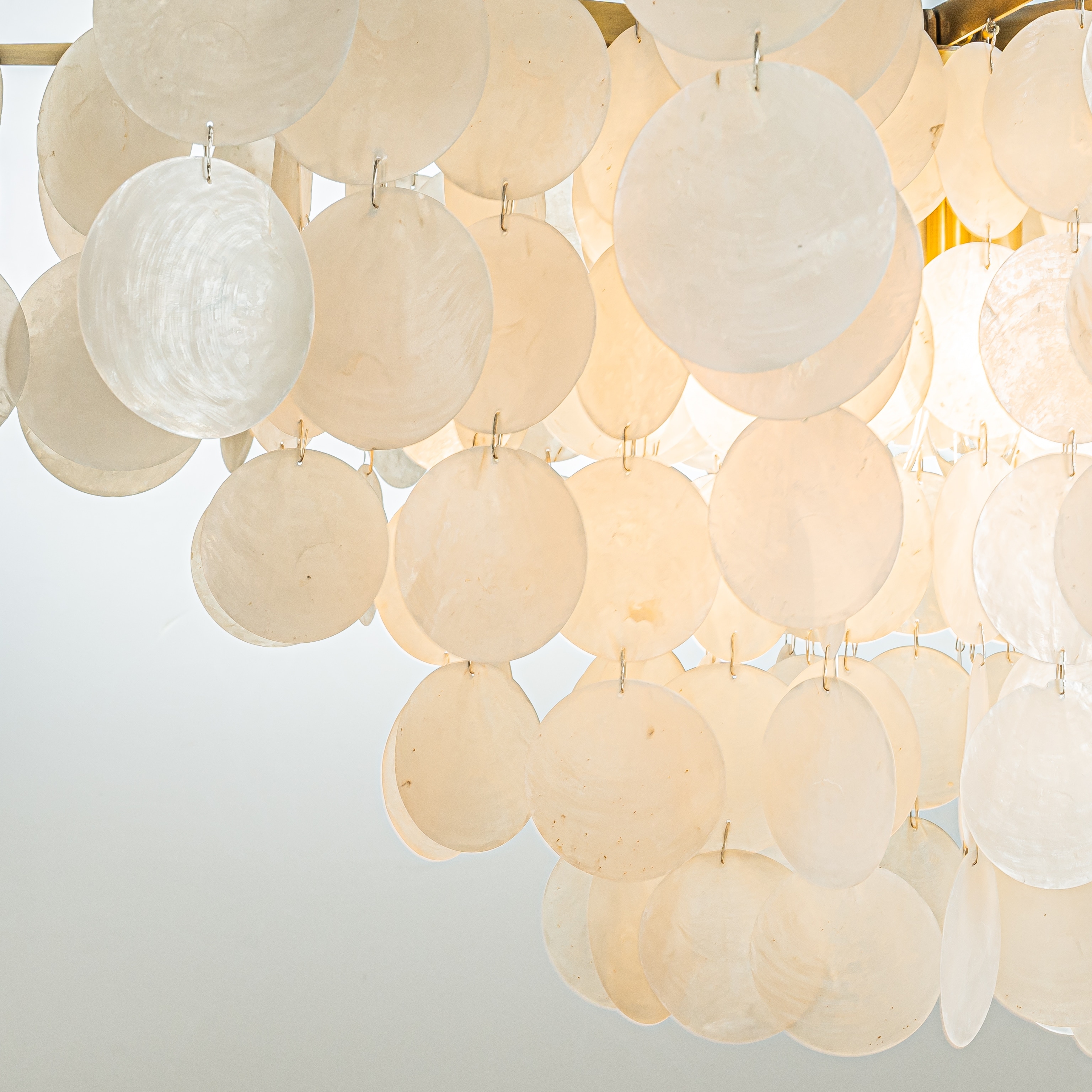 CraftHome Modern Coastal Tier Capiz Shell Chandelier in - Picture 10 of 14