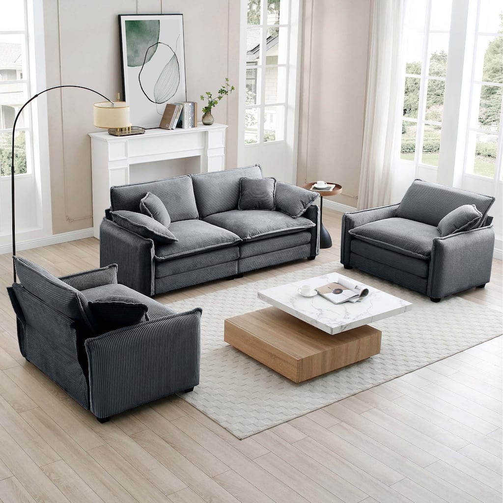 2+1+1 Seat Flexible Combinations Sofa with Cushions and Pillows