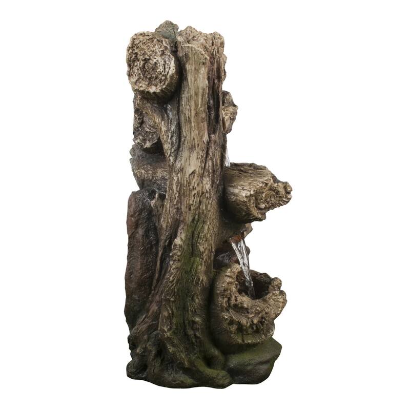 LED Lighted Multi Level Cascade Branches Garden Water Fountain- 20"