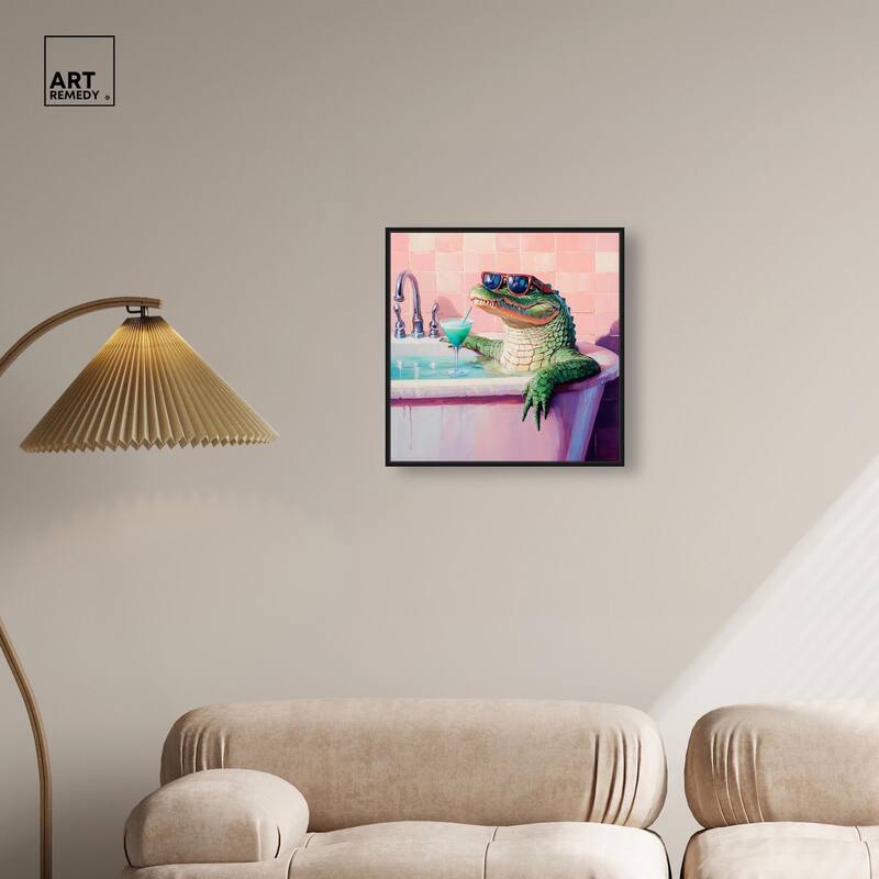 Cocktail Croc II Canvas by Art Remedy