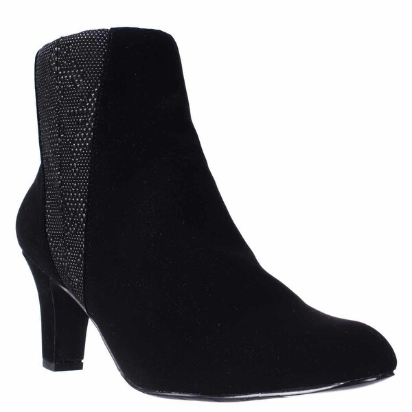 Easy Street Endear Dress Ankle Booties, Black.Black White