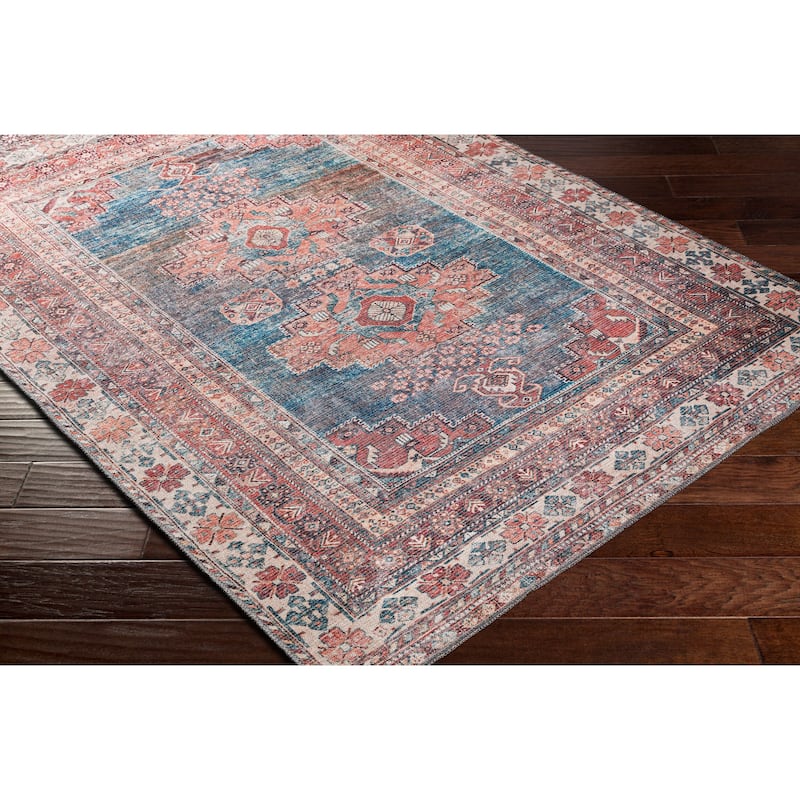 Livabliss Traditional Colin Medallion Washable Area Rug