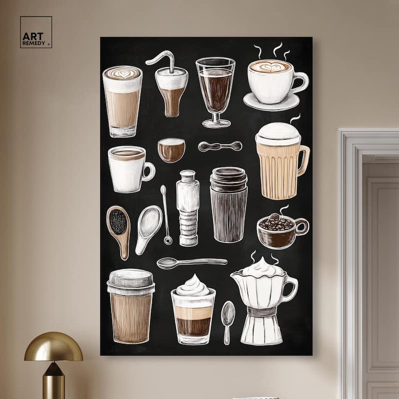 Coffee Chalkboard Canvas by Art Remedy, Gallery Wrapped