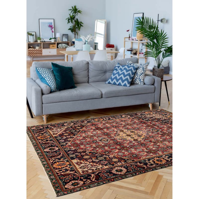 ECARPETGALLERY Hand-knotted Andelz Red Wool Rug - 6'3 x 9'2