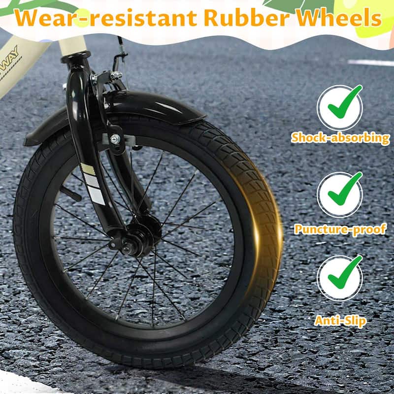 Costway 14" Kids Bike with Removable Training Wheels Adjustable Seat & - See Details