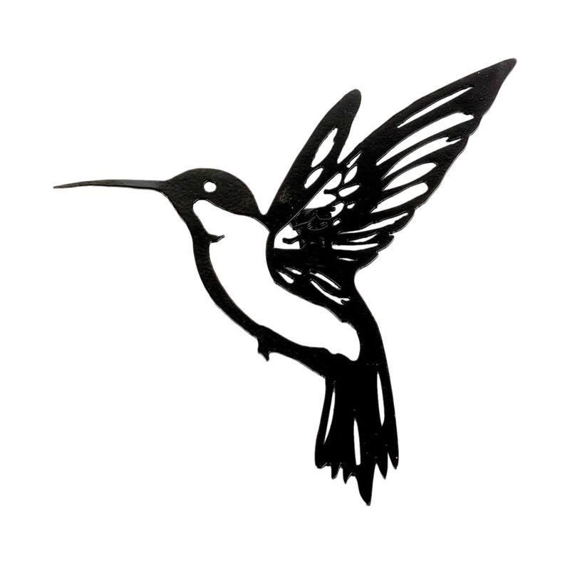 Hummingbird Wall Decorations - 6.25" - Black - Set of 6