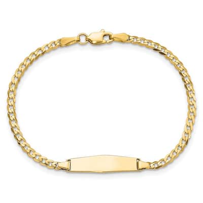 Curata 5.5mm 14k Engravable Curb Link Soft Diamond Shape ID Bracelet