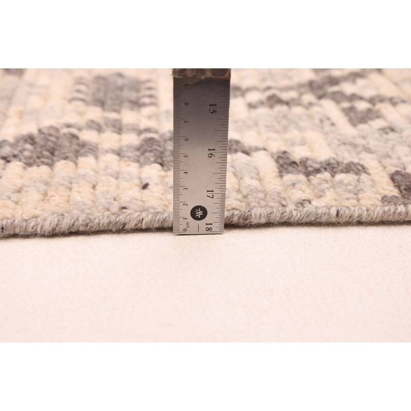 ECARPETGALLERY Hand-knotted Tangier Grey Wool Rug - 5'5 x 7'7