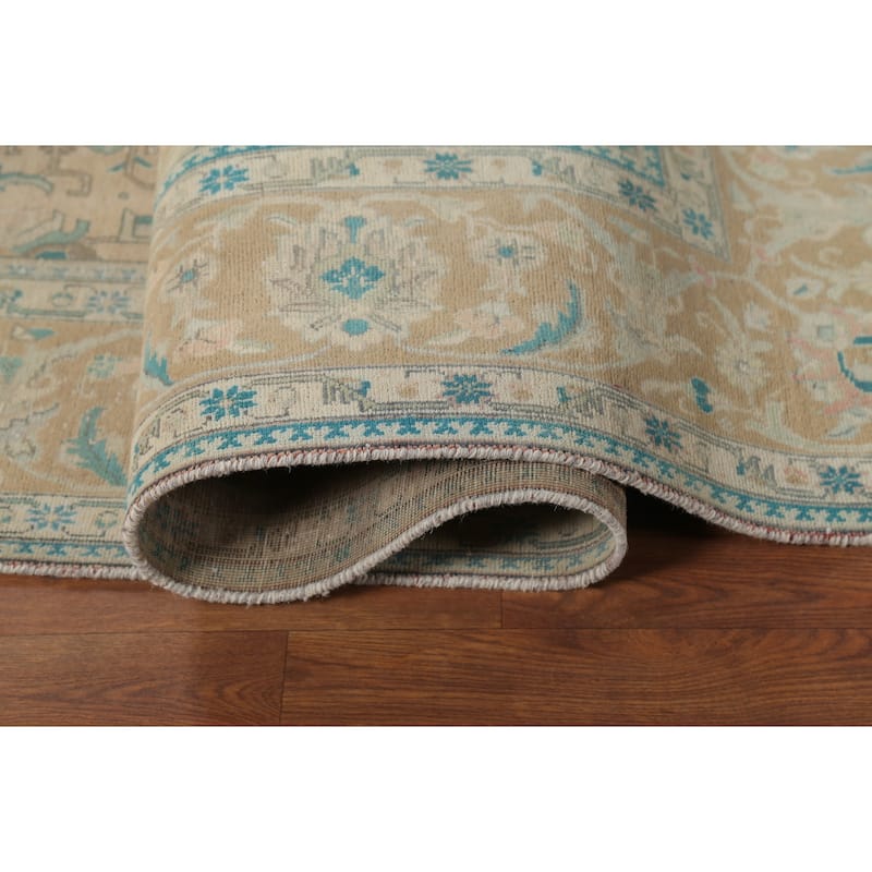 Distressed Tabriz Persian Vintage Area Rug Handmade Wool Carpet - 7'10"x 11'9"