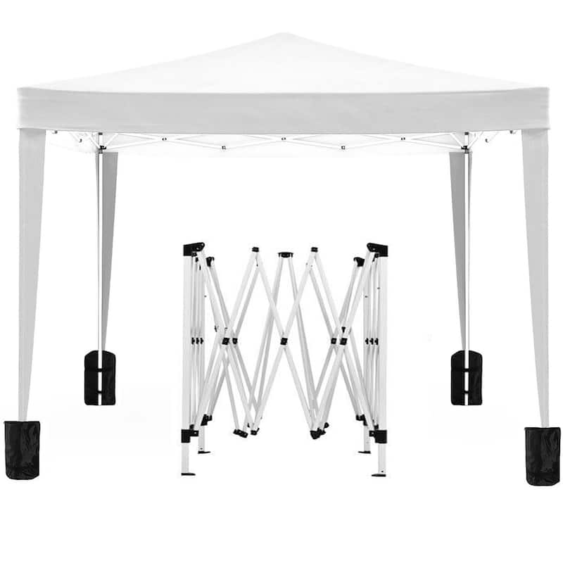 10'x10'Folding Canopy,4 Removable Sidewalls Shelter UPF 50,Gazebo Portable Tents,EZ Pop Up Canopy 4pcs Weight Bag,Carry Bag