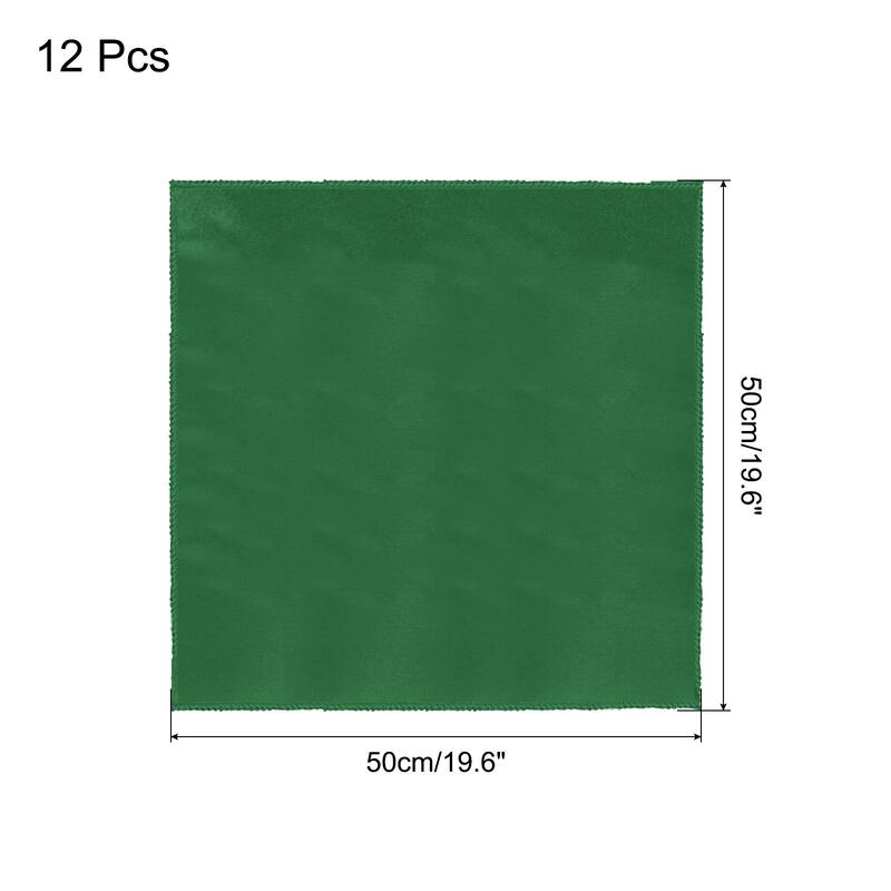 12pcs Satin Table Napkins Polyester Square Bright Table Napkin 20"x20" - Green