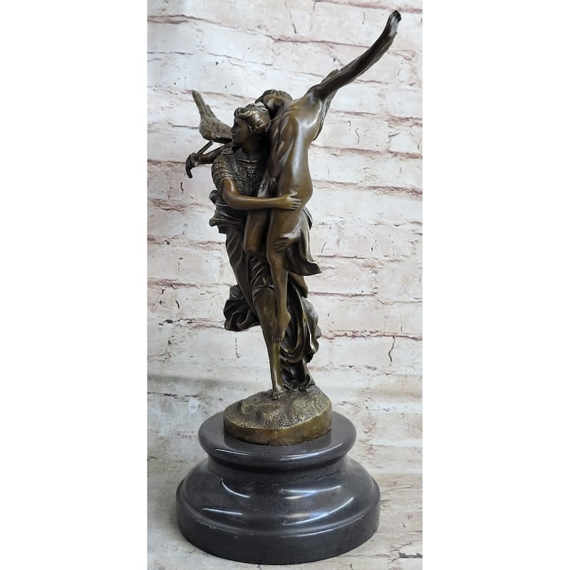 Signed Mercie Messenger Of God Protector Of Life Bronze Sculpture Angel Statue