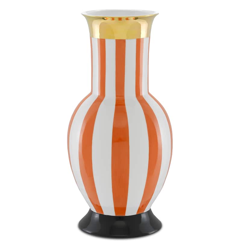 Currey & Company De Luca Coral Stripe Large Vase